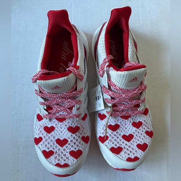 Adidas Ultra Boost 1.0 Valentine’s Day Hearts White Red Womens Size 8.5 JR5845 - Picture 2 of 10